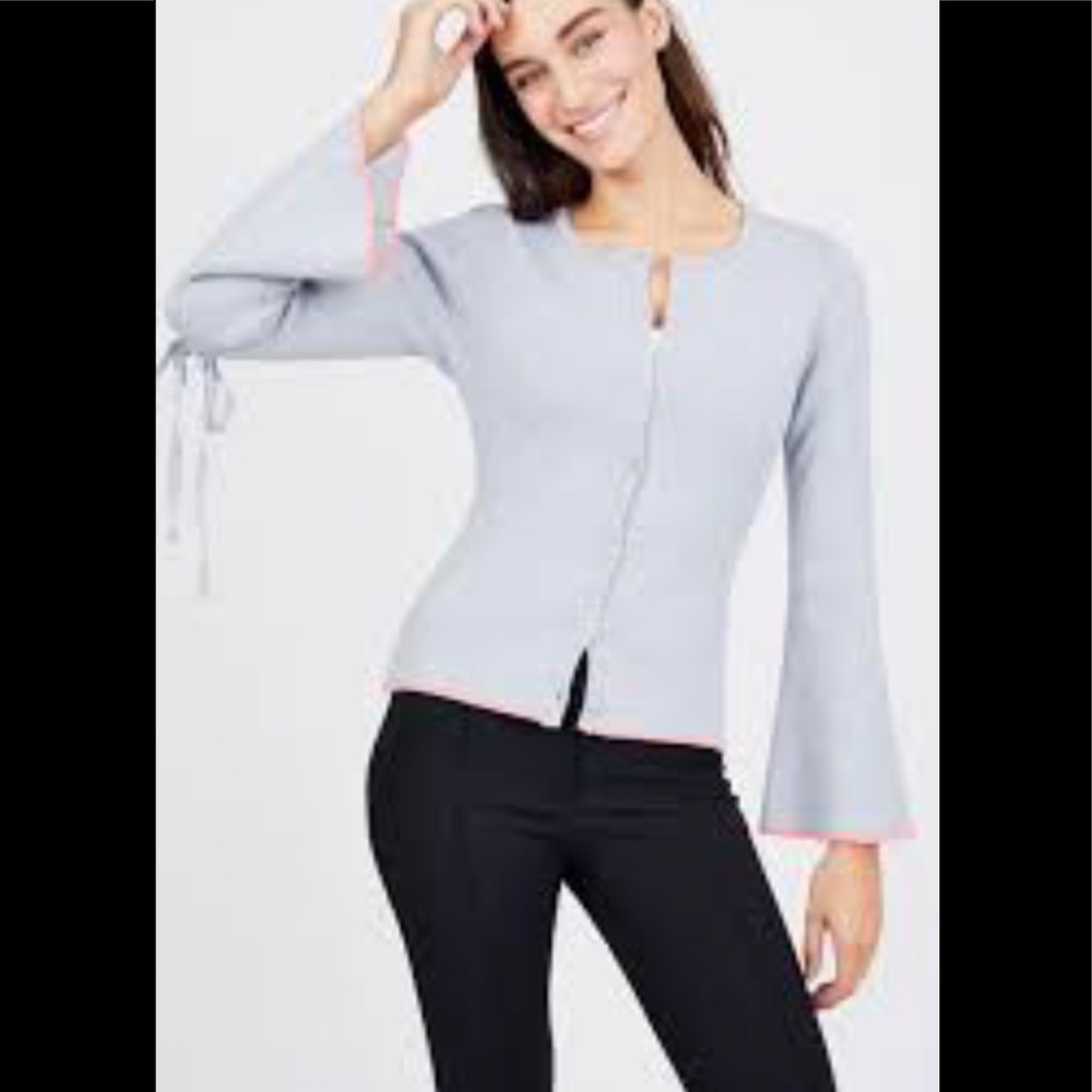 AVA Light Heather Gray Cardigan, size S